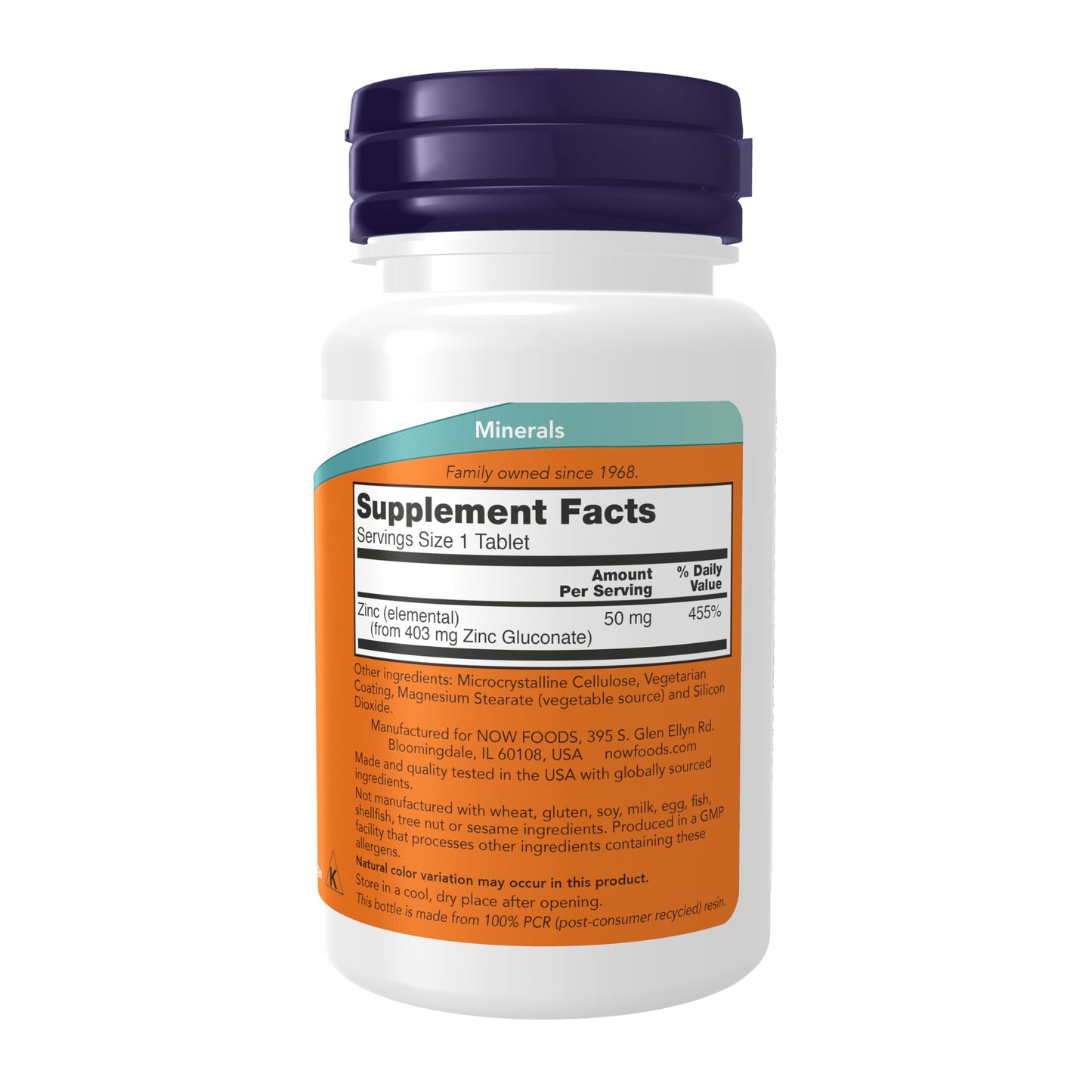 NOW Foods Supplements, Zinc (Zinc Gluconate) 50 mg, Supports Enzyme Functions*, Immune Support*, 100 Tablets - Nirvana Guru