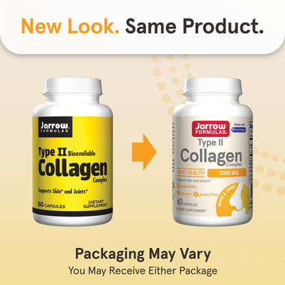 Jarrow Formulas Type II Collagen Complex 1000 mg Supplements, Supports Skin and Joint Health, 60 Capsules, 30 Day Supply - Nirvana Guru
