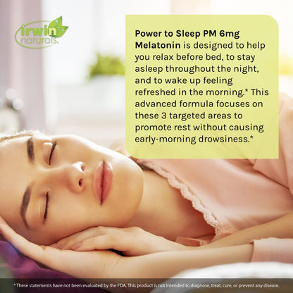 Irwin Naturals Power to Sleep PM - 60 Liquid Soft-Gels - with 6mg Melatonin, GABA, Ashwagandha, Valerian Root & L-Theanine - 30 Servings - Nirvana Guru