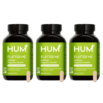 HUM Flatter Me Digestive Enzymes Bloating Supplement - Fast-Acting Bloat Relief for Digestive Health & Debloating Multi Enzyme | Bloat Pills, Anti Bloat Pills, Vegan 60 Servings Nirvana Guru