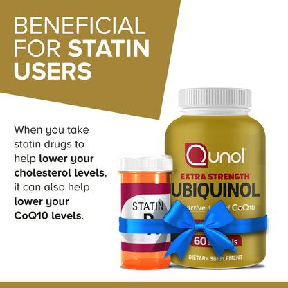 Qunol Ubiquinol CoQ10 200mg Softgels, Powerful Antioxidant for Heart and Vascular Health, Essential for Energy Production, Natural Supplement Active Form of CoQ10, 60ct Softgels Nirvana Guru