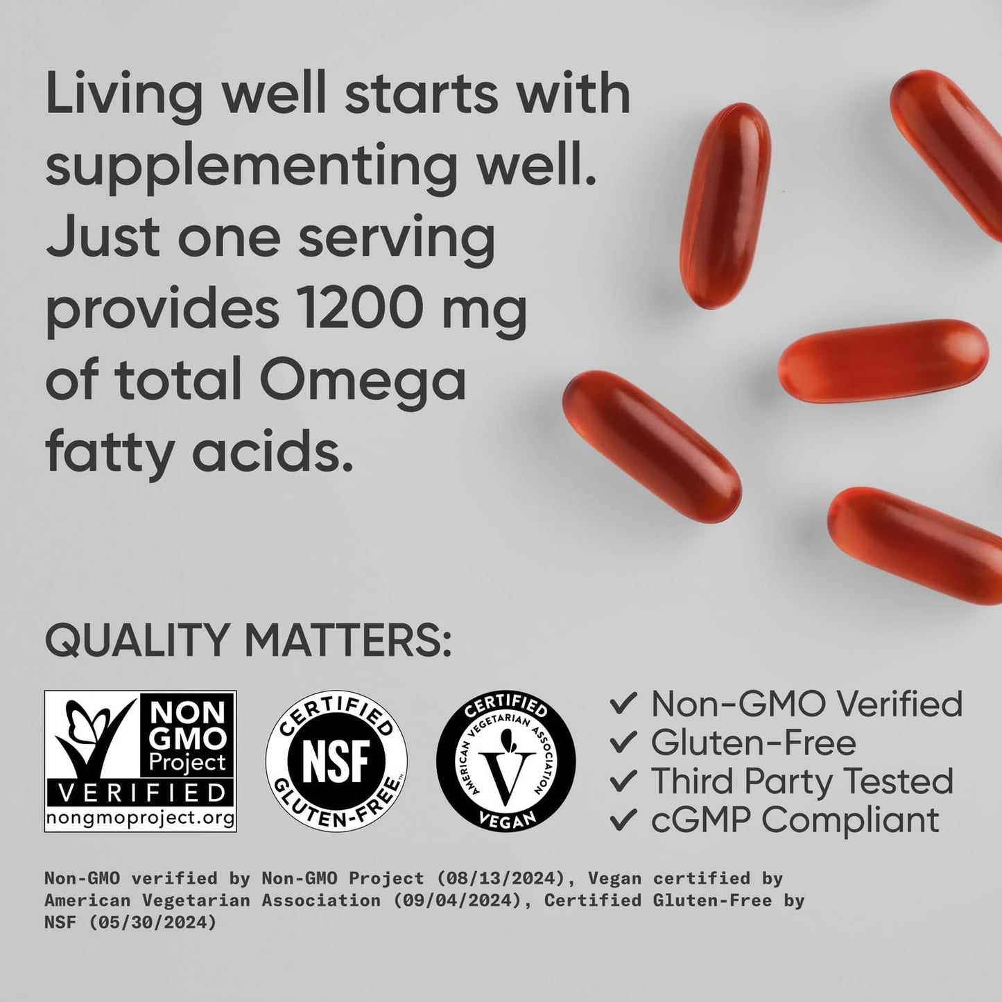 Sports Research Vegan Omega-3 Fish Oil Alternative from Algae Oil - Highest Levels of DHA & EPA Fatty Acids | Non-GMO Verified & Vegan Certified - Fresh Lemon Scent - 60 Veggie Softgels - Nirvana Guru