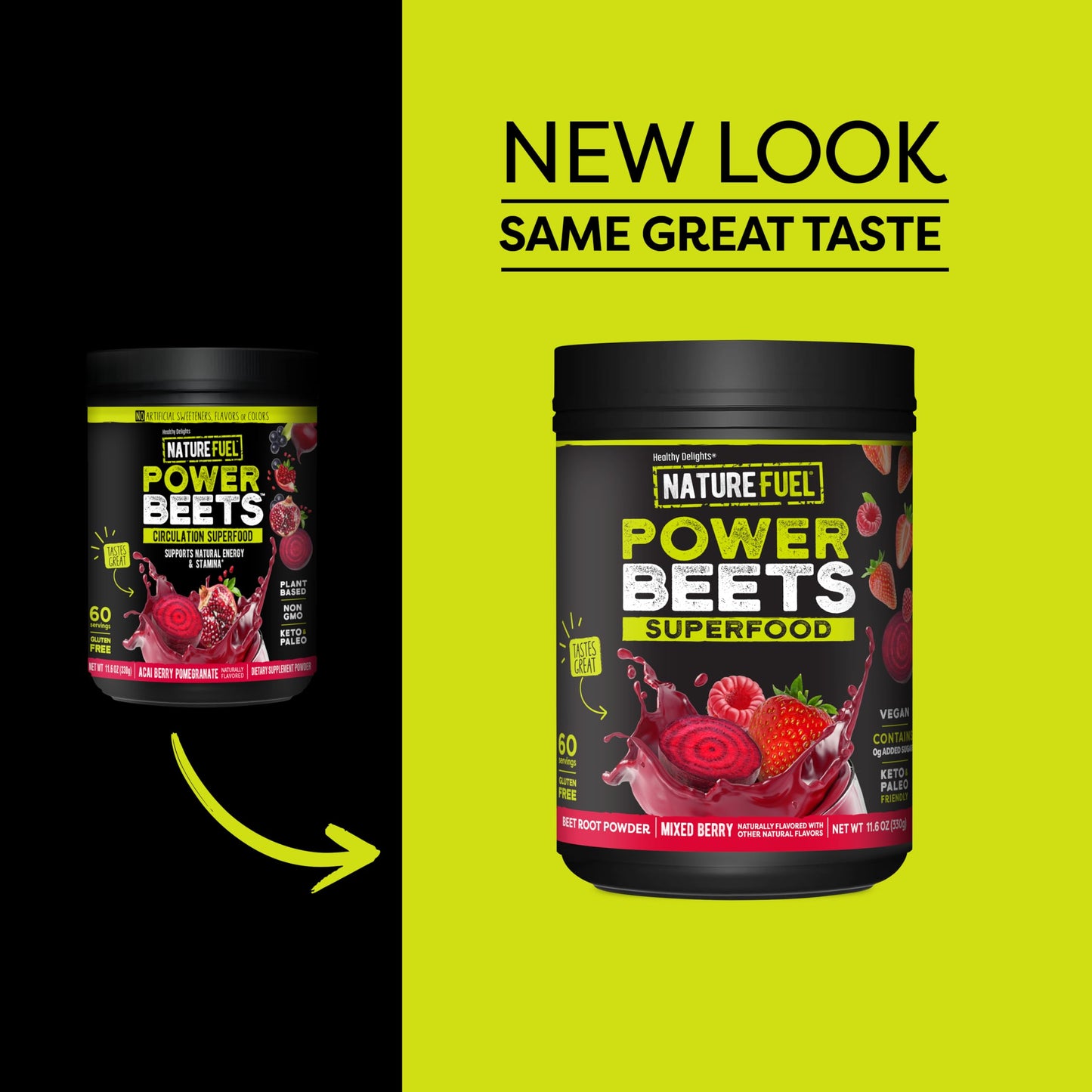 Nature Fuel Power Beets Powder, Delicious Mixed Berry, Concentrated Superfood Supplement, Supports Circulation, Natural Energy & Stamina, Non-GMO, 60 Servings (Packaging May Vary) Nirvana Guru