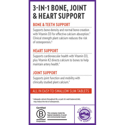 New Chapter Calcium Supplement - Bone Strength Organic Calcium with Magnesium, Vitamin D3+K2, 70+ Trace Minerals for Bone Health, Gluten Free, Easy to Swallow Slim Tablets - 120 Count Nirvana Guru