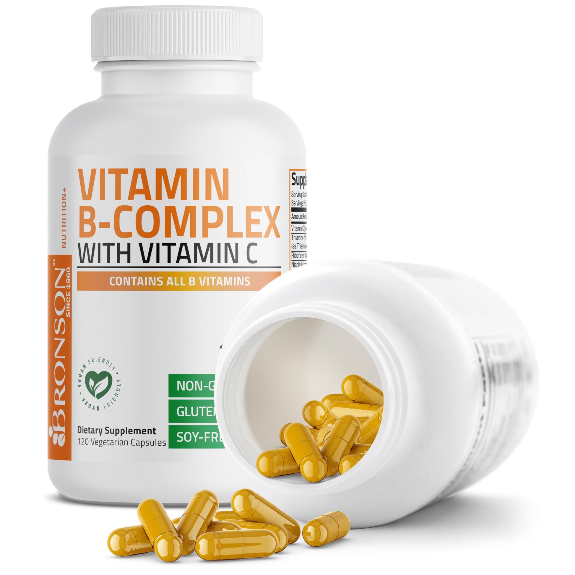 Bronson Vitamin B Complex with Vitamin C - Immune Health, Energy Support & Nervous System Support - Non-GMO, 250 Vegetarian Capsules Nirvana Guru