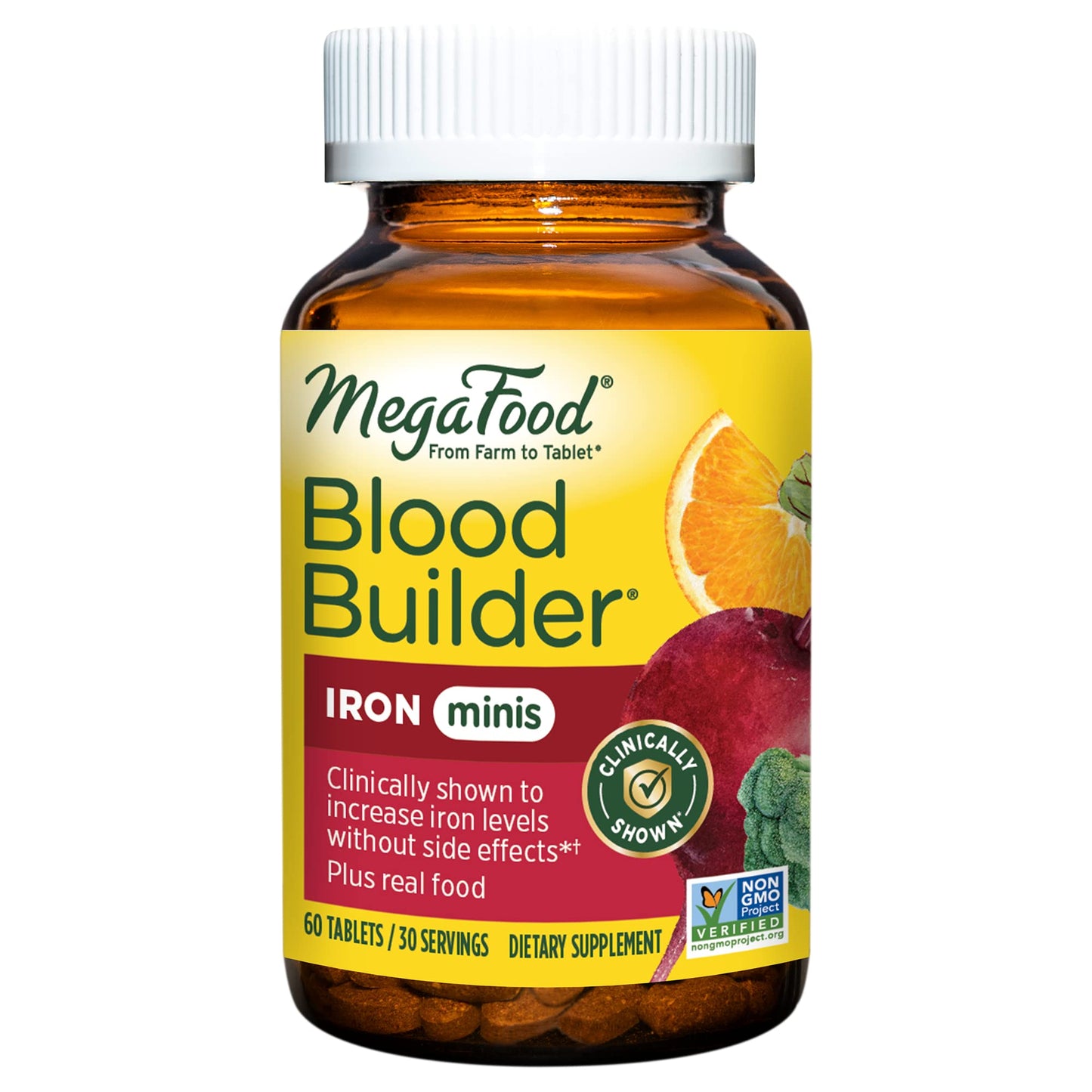 MegaFood Blood Builder Iron Supplement Clinically Shown to Increase Iron Levels Without Side Effects, Vegan Supplement For Women with Vitamin C, Vitamin B12 & Folic Acid, 90 Tablets - Nirvana Guru