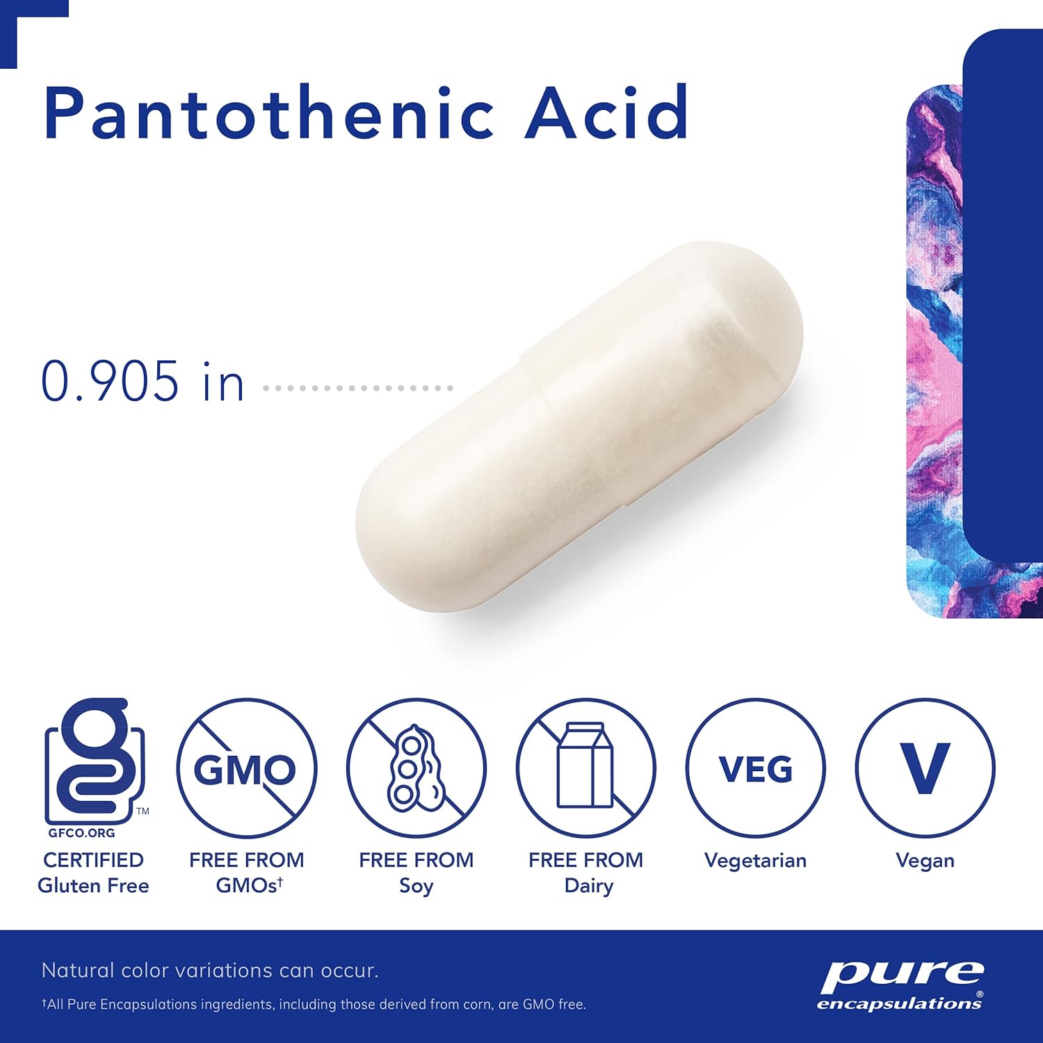 Pure Encapsulations Pantothenic Acid | Hypoallergenic Supplement Supports Cellular Energy Production, Adrenal and Cardiovascular Health | 120 Capsules - Nirvana Guru