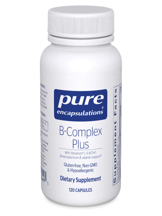 Pure Encapsulations B-Complex Plus - B Vitamins Supplement to Support Neurological Health, Cardiovascular Health, Energy Levels & Nervous System Support* - with Vitamin B12 & More - 120 Capsules Nirvana Guru