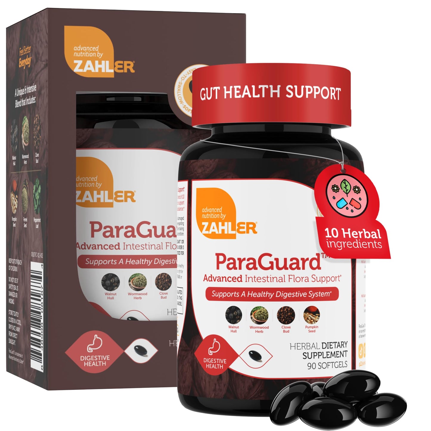Zahler - ParaGuard Liquid Drops - Gut Health Supplement - Formula has Wormwood, Garlic Bulb, Pumpkin Seed, Clove & More - Natural Support for Humans - Certified Kosher (4 Oz) (4 oz., Drop) - Nirvana Guru