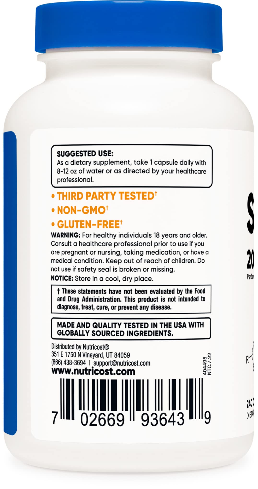 Nutricost Selenium 200mcg, 240 Vegetarian Capsules, Non-GMO, Gluten Free L-Selenomethionine Nirvana Guru
