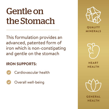 Solgar Gentle Iron, 180 Vegetable Capsules - Ideal for Sensitive Stomachs - Non-Constipating - Red Blood Cell Supplement - Non GMO, Vegan, Gluten-Free, Dairy Free, Kosher - 180 Servings Nirvana Guru