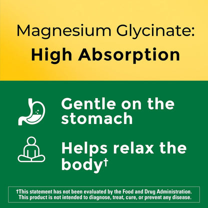 Nature Made High Absorption Magnesium Glycinate 300mg per 3 Capsules, Magnesium Supplement for Muscle, Heart, Nerve and Bone Support, 90 Magnesium Bisglycinate Capsules, 30 Day Supply - Nirvana Guru