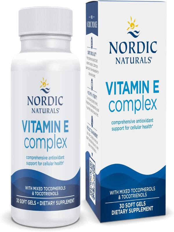 Nordic Naturals Vitamin E Complex, Unflavored - 30 Soft Gels - 6 Forms of Vitamin E for Antioxidant Support - Cellular Protection - Non-GMO - 30 Servings Nirvana Guru