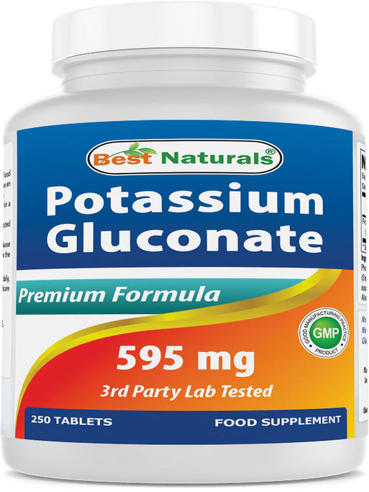 Best Naturals Potassium Gluconate Supplement 595 Mg Tablet, 250Count Nirvana Guru