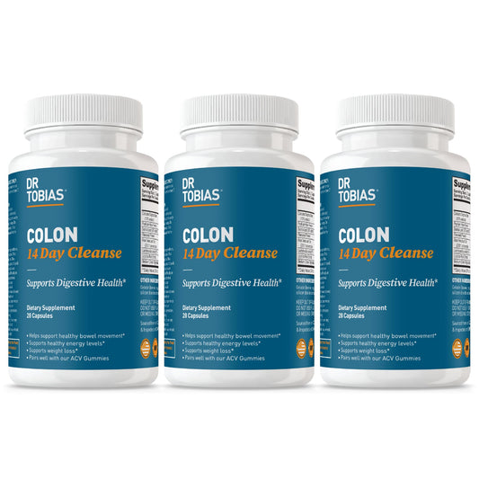 Dr. Tobias Colon 14 Day Cleanse, Advanced Gut Cleanse Detox for Women & Men with Cascara Sagrada, Psyllium Husk, Senna Leaf & Probiotics, Non-GMO Colon Cleanse, 28 Capsules 1-2 Daily