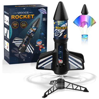 Rocket Launcher for Kids, Self Launching Motorized Air Rocket Toy, Outdoor Toys for Ages 8-12, Model Rockets with Parachute Safely Land, Spaceship Launch up to 200 ft Birthday Gifts for Boys Nirvana Guru