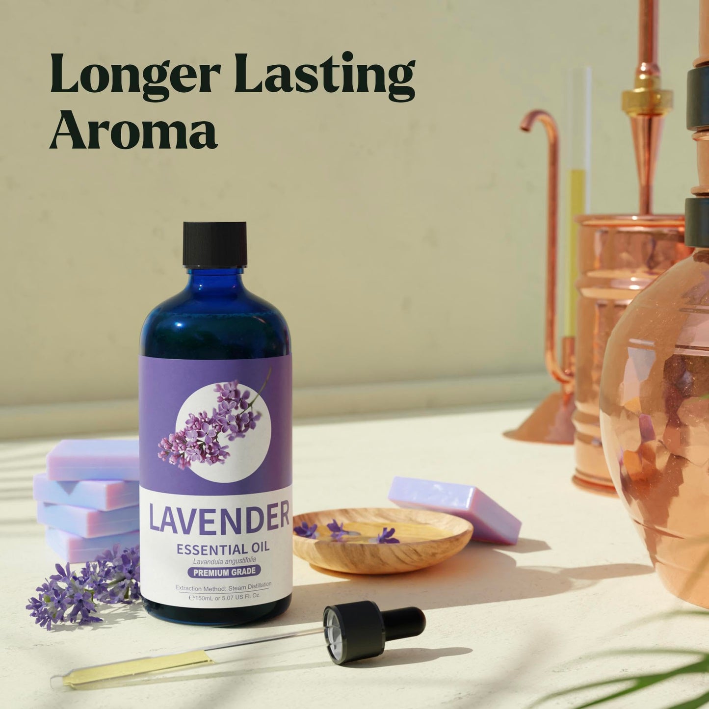 Lagunamoon Lavender Essential Oil - Pure Essential Oils for Diffusers, Humidifiers, Aromatherapy, Cars, Yoga, Home Essentials - Relaxing Fragrance Scents for Fresheners and Candle Making (150ml)