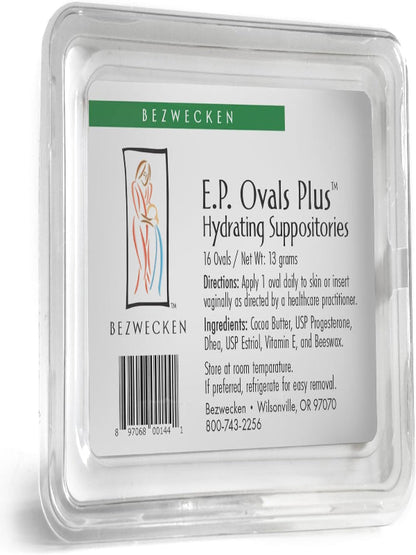 Bezwecken - E.P. Ovals Plus DHEA - 16 Oval Suppositories - Same Trusted Formula, New Improved Shape - Professionally Formulated to Alleviate Vaginal Dryness in Menopausal Women Nirvana Guru