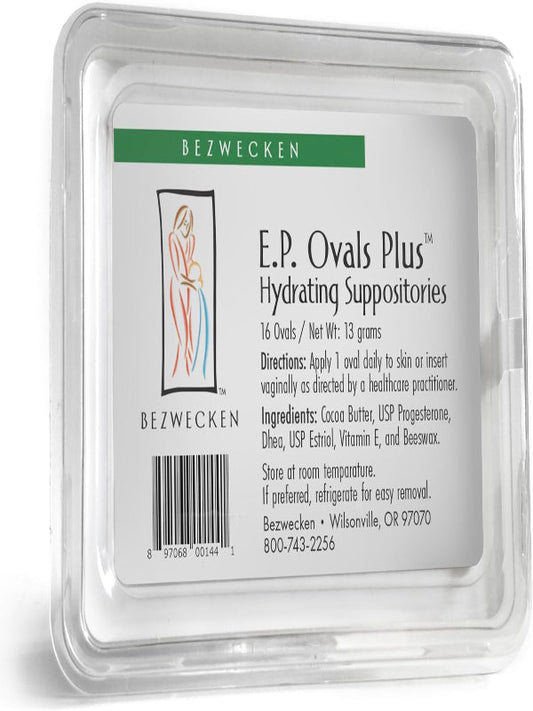Bezwecken - E.P. Ovals Plus DHEA - 16 Oval Suppositories - Same Trusted Formula, New Improved Shape - Professionally Formulated to Alleviate Vaginal Dryness in Menopausal Women Nirvana Guru