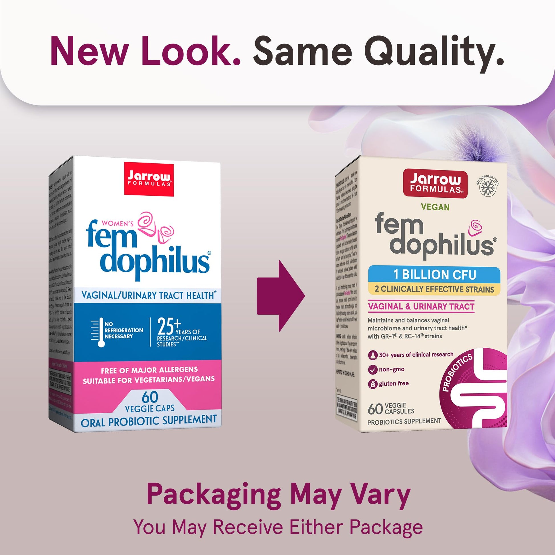 Jarrow Formulas Fem-Dophilus Probiotics 1 Billion CFU With 2 Clinically Effective Strains, Dietary Supplement for Vaginal Health and Urinary Tract Health, 60 Veggie Capsules, 60 Day Supply - Nirvana Guru