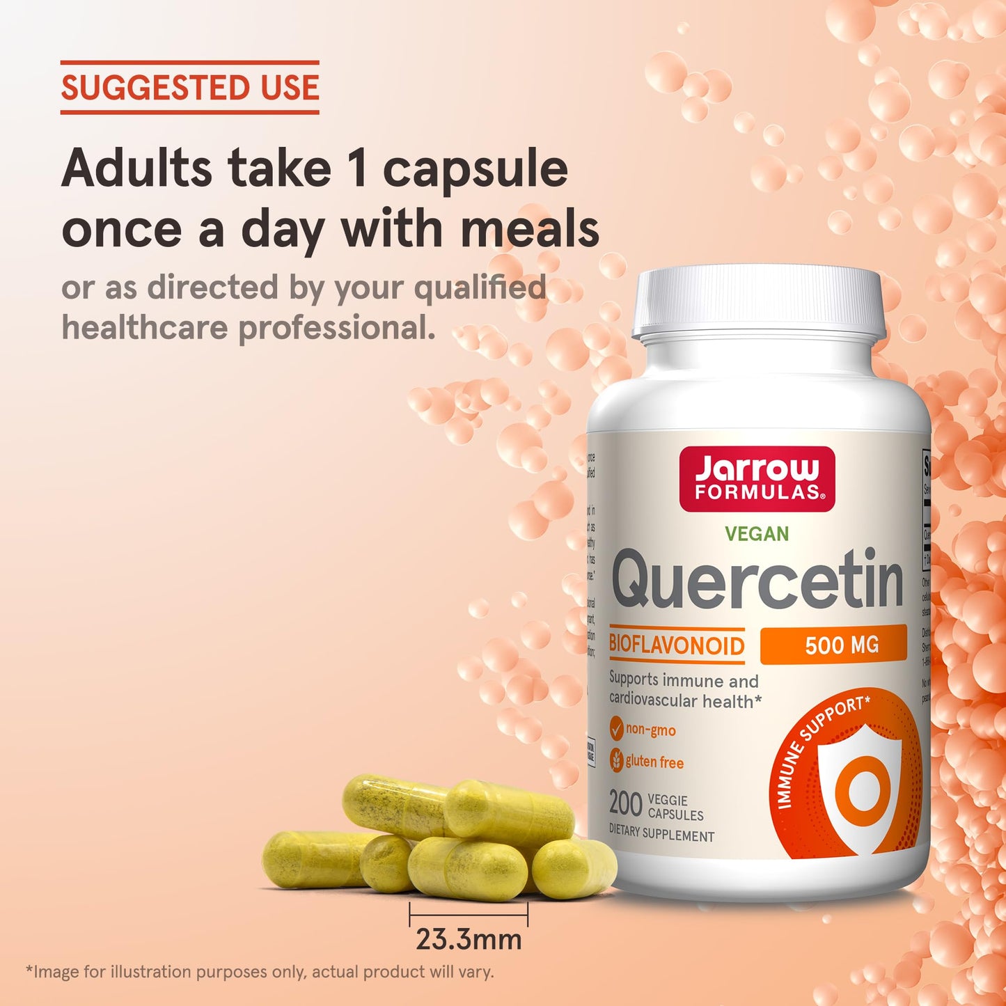 Jarrow Formulas Quercetin Supplements - 500 mg, Antioxidant Support for Cardiovascular and Immune Health, Supplement with 200 Veggie Capsules - Nirvana Guru