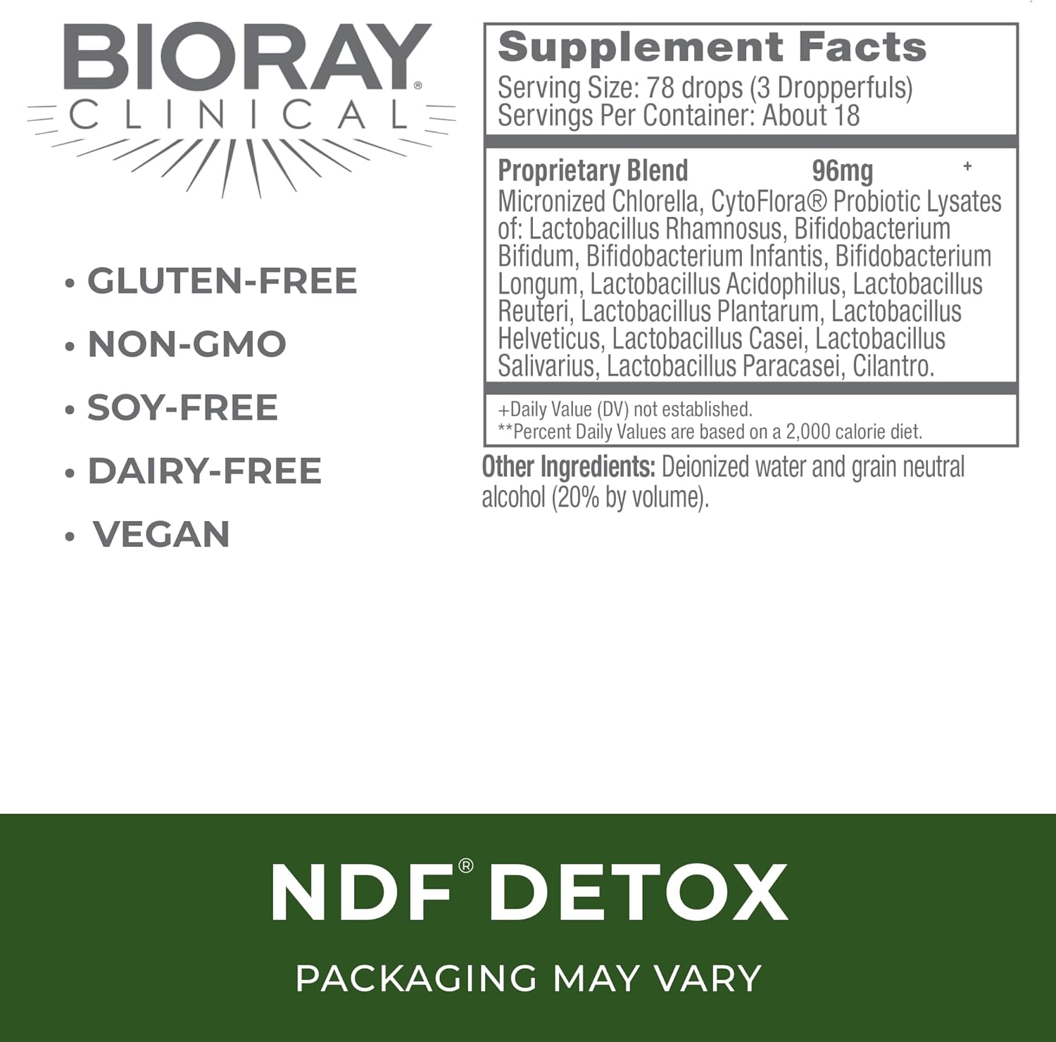 BIORAY NDF - 1 fl oz - Non-GMO, Vegetarian, Gluten Free - Approx. 18 Servings Nirvana Guru
