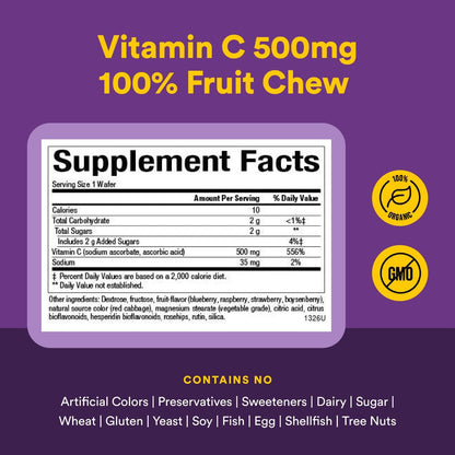 Natural Factors, Kids Chewable Vitamin C 500 mg, Supports Immune Health, Bones, Teeth and Gums, Tangy Orange, 180 Count (Pack of 1) - Nirvana Guru