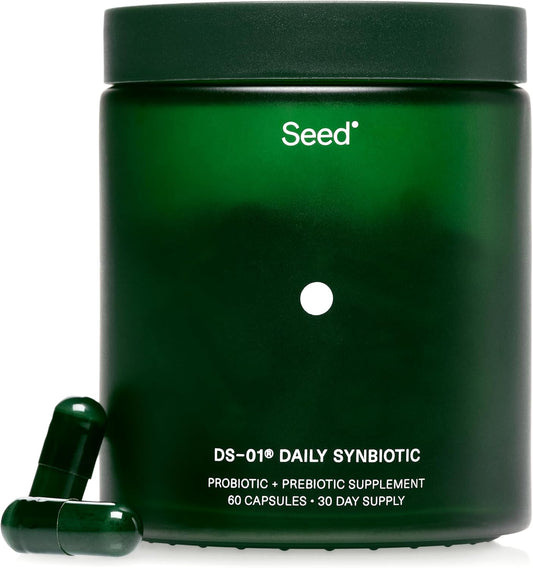 Seed DS-01 Daily Synbiotic - Prebiotic and Probiotic for Women & Men - Digestive Health, Gut Health, Immune Support, Bloating & Constipation Relief - Vegan & Shelf-Stable - 60 Capsules (30-Day Supply) - Nirvana Guru