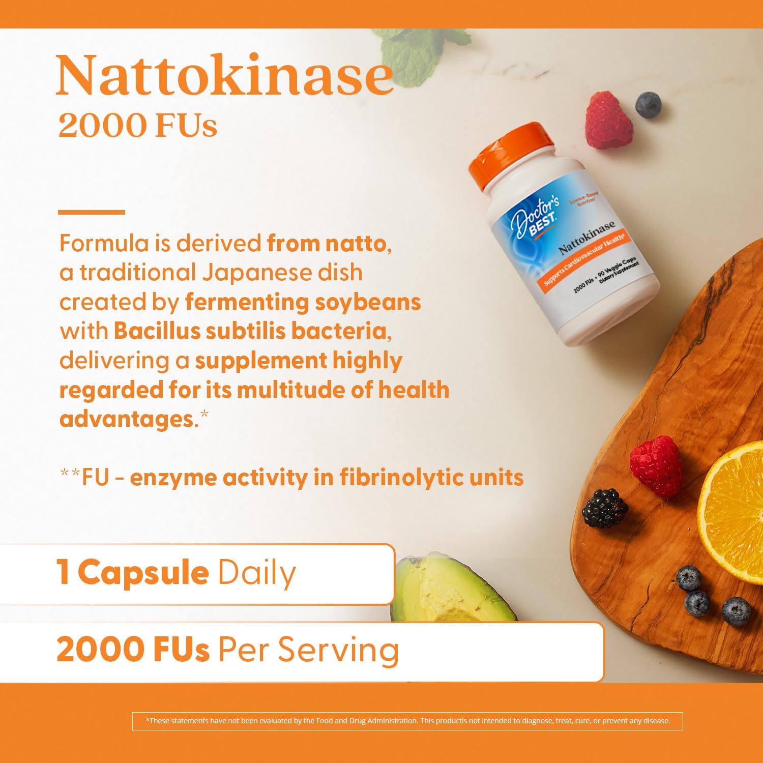 Doctors Best Nattokinase, 2000 Fus, Supports Cardiovascular Health, Non-GMO, Vegan 90 Veggie Caps - Nirvana Guru