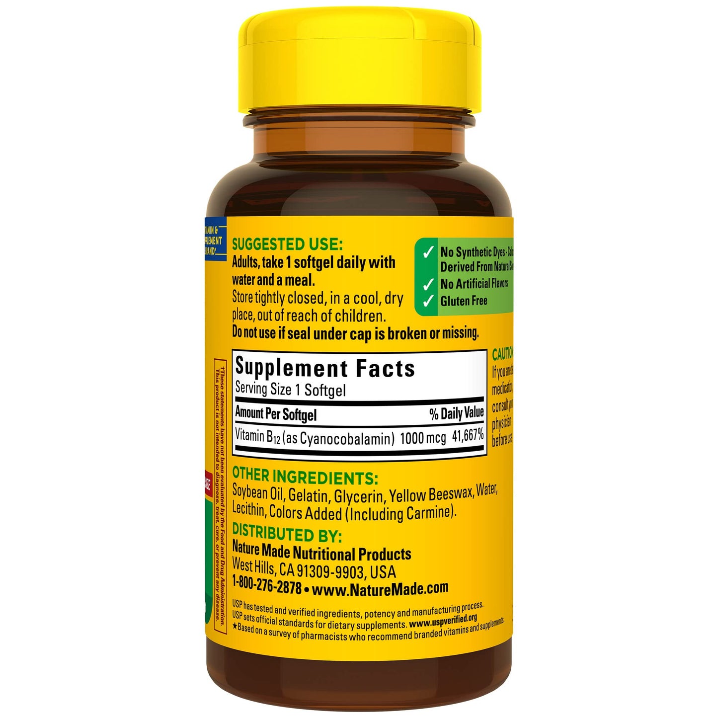 Nature Made Vitamin B12 1000 mcg, Dietary Supplement for Energy Metabolism Support, 150 Softgels, 150 Day Supply - Nirvana Guru