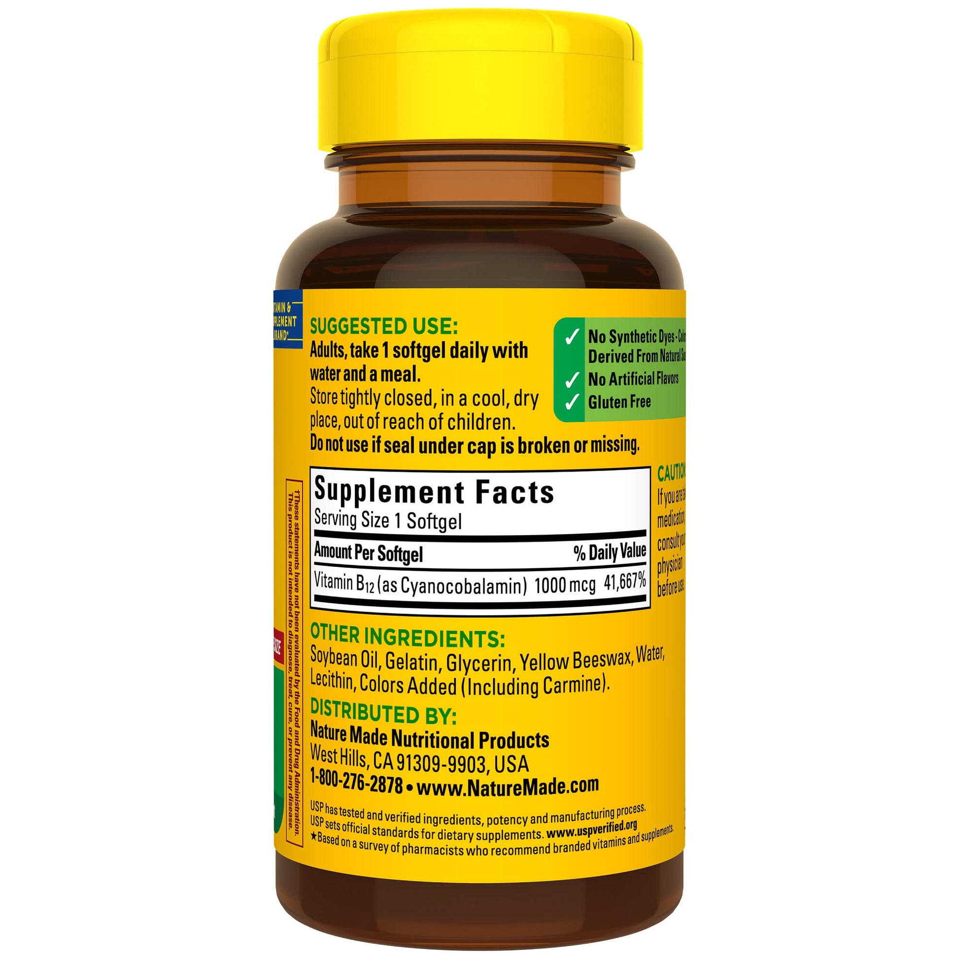 Nature Made Vitamin B12 1000 mcg, Dietary Supplement for Energy Metabolism Support, 150 Softgels, 150 Day Supply - Nirvana Guru