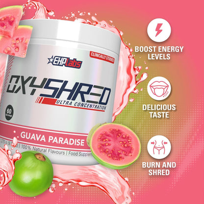 EHP Labs OxyShred Pre Workout Powder - Preworkout Powder with L Glutamine & Acetyl L Carnitine, Energy Boost Drink - Mango, 60 Servings Nirvana Guru