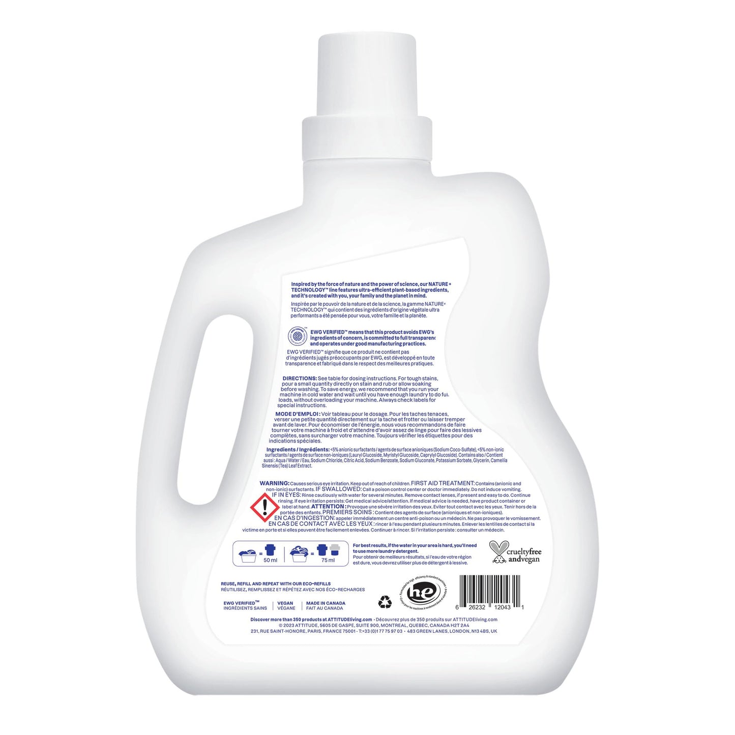 ATTITUDE Liquid Laundry Detergent, EWG Verified, HE Compatible, Plant-Based & Vegan, Natural Laundry Soap, Mountain Fresh Scent, 40 Loads, 67.6 Fl Oz Nirvana Guru