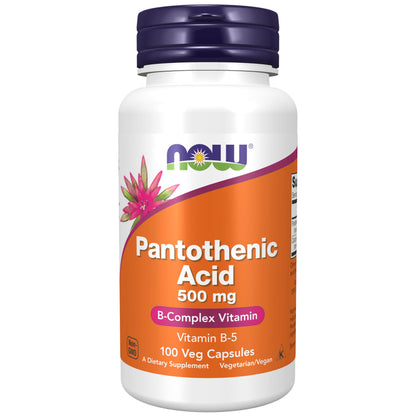 NOW Foods Supplements, Pantothenic Acid (Vitamin B-5) 500 mg, B-Complex Vitamin, 100 Capsules - Nirvana Guru