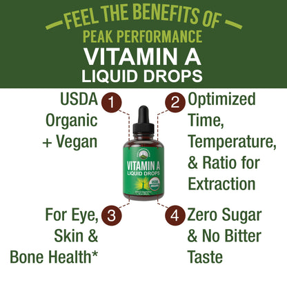 Certified Organic Vitamin A 5000 IU Supplement Capsules High Potency Vitamins. For Adults, Men, Women, Kids. Made with Organic Carrot Juice. Great for Immune, Skin, Eye Support. Non GMO, Vegan Pills Nirvana Guru