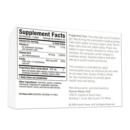 HumanN Neo40 Daily Heart & Blood Circulation Supplements to Boost Nitric Oxide - Supports Blood Pressure - from Maker of SuperBeets -Includes 30 Dissolvable Tablets - Tasty Fruity Flavor - Nirvana Guru