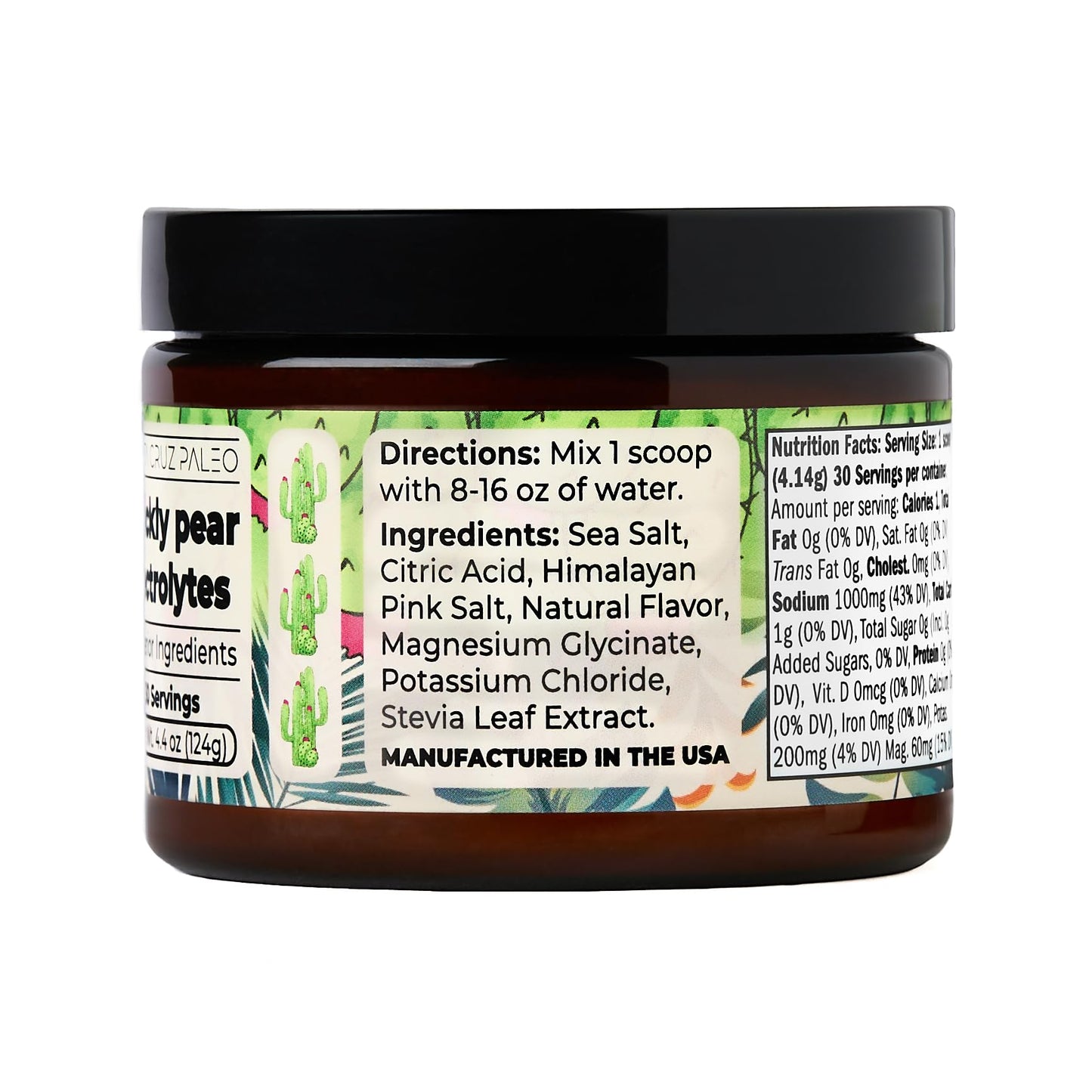 Santa Cruz Paleo Electrolyte Powder, Lemonade Flavor, Sugar Free Hydration Drink Mix with Himalayan Pink Salt, Sea Salt, Magnesium Glycinate, Potassium Chloride, Sweetened with Stevia, 30 Servings