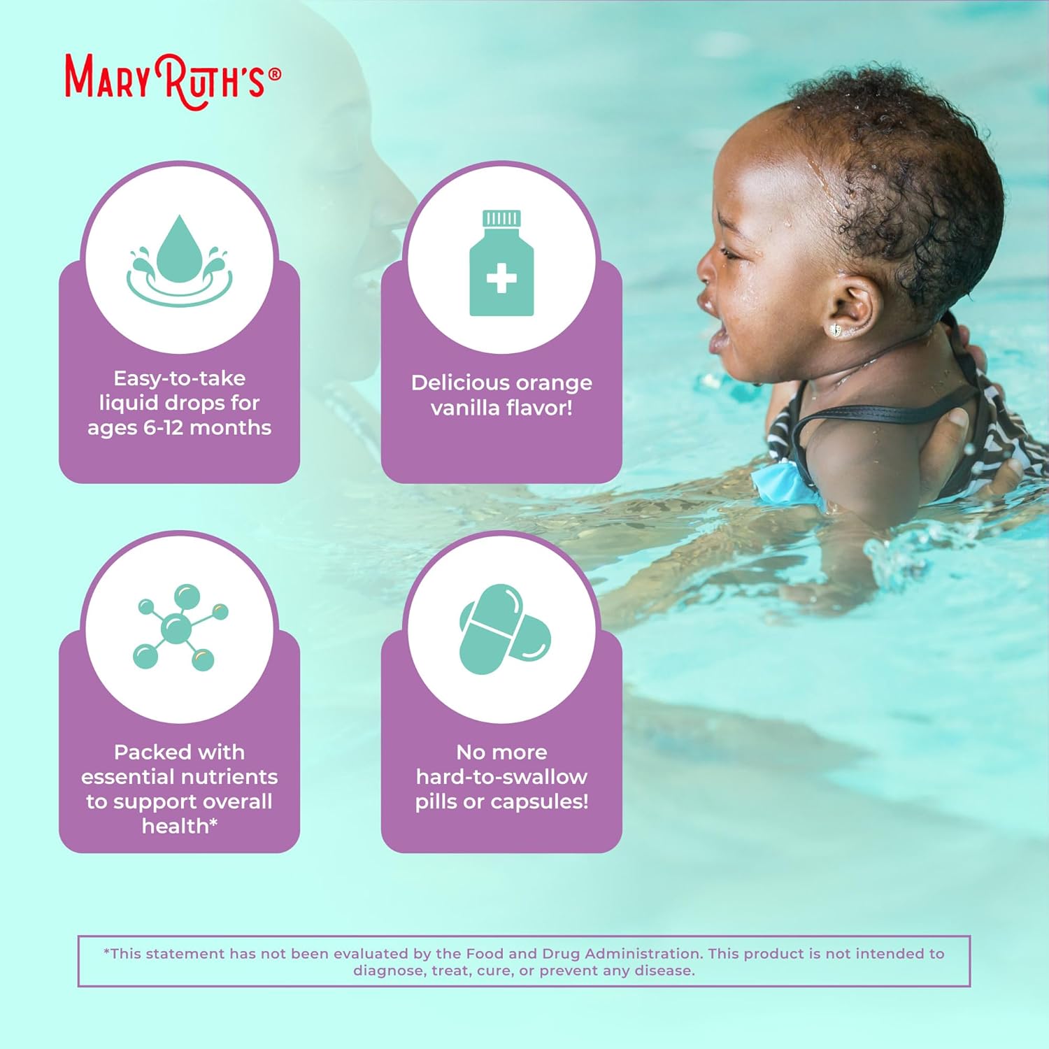 MaryRuth Organics Multivitamin for Infants | USDA Organic | Multivitamin Liquid Drops for Babies 6-12 Months | Immune Support & Overall Wellness | Vegan | Non-GMO | Gluten Free | 2 Fl Oz - Nirvana Guru