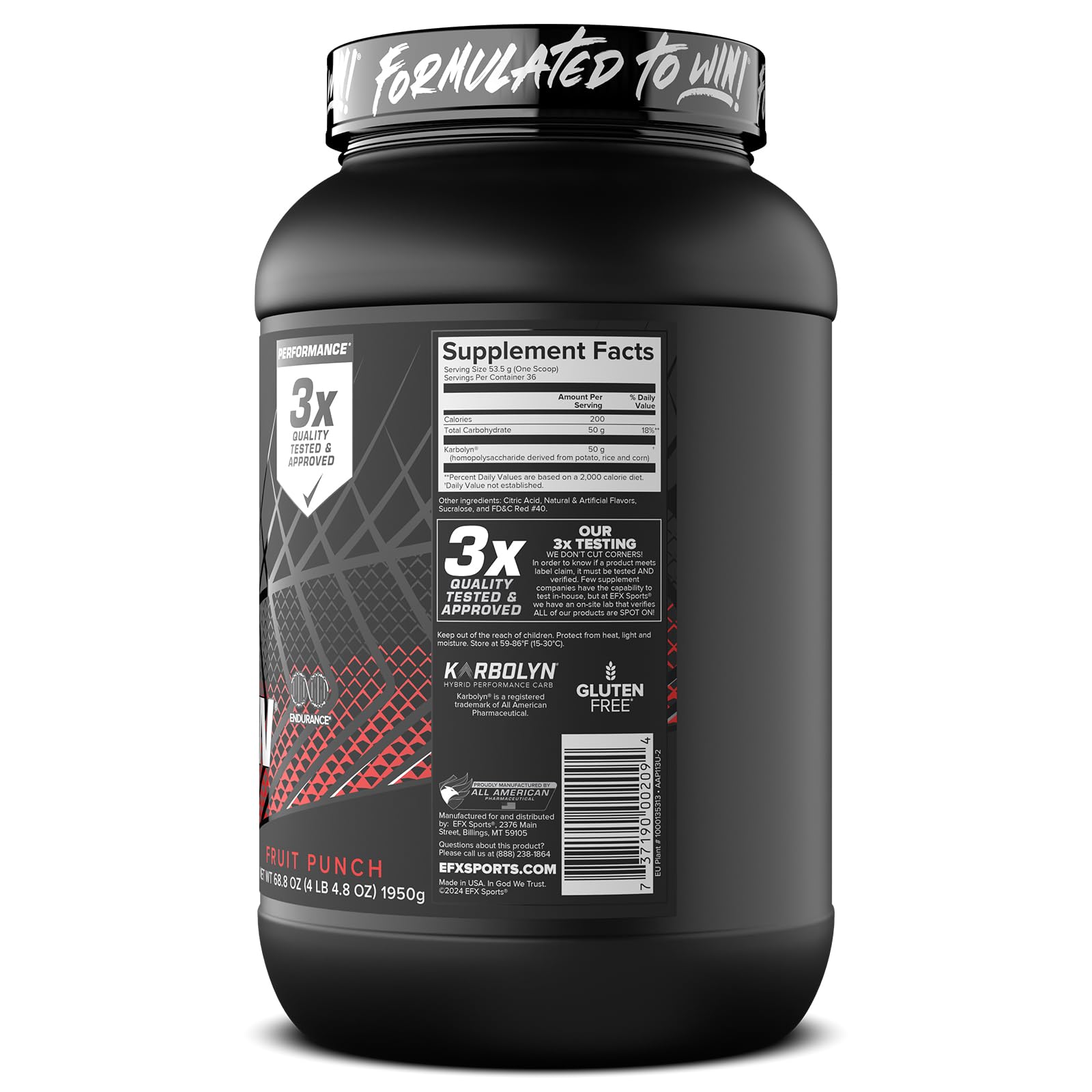 EFX Sports Karbolyn Fuel | Fast-Absorbing Carbohydrate Powder | Carb Load, Sustained Energy, Quick Recovery | Stimulant Free | 39 Servings (Neutral) Nirvana Guru