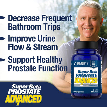 Advanced Prostate Supplement for Men – Reduce Bathroom Trips, Promote Sleep, Support Urinary Health & Bladder Emptying. Beta Sitosterol not Saw Palmetto. (60 Caplets, 1-Bottle) Nirvana Guru