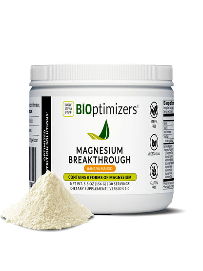 BIOptimizers Magnesium Breakthrough Drink - 8 Forms of Magnesium, Electrolytes, Sleep Health, Stress, Muscle Recovery, Heart Support | Glycinate, Citrate, Malate- Raspberry Lemon Nirvana Guru