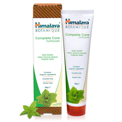 Himalaya Botanique Complete Care Toothpaste, Variety Pack - Fluoride Free Toothpaste for Clean Teeth & Fresh Breath - Vegan, Gluten Free, No Artificial Flavors, 5.29 oz (Pack of 4) - Nirvana Guru