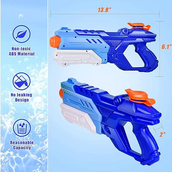 Quanquer 3 Pack Water Guns for Kids Adults - 600CC Squirt Water Toy Gun Super Blaster Soaker Long Range High Capacity Swimming Pool Beach Outdoor Fighting Toy for Boys Girls (Blue) nirvanaguru