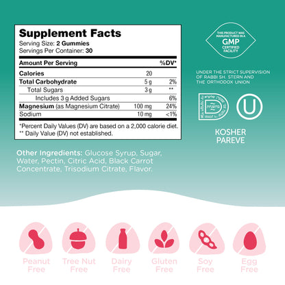 Chapter One Magnesium Gummies for Kids & Adults - Natural Calm Gummies - Calm Magnesium Citrate - Bone and Muscle Function Supplements for Kids & Adults - Mood Support, Kosher Apple Flavor (60) - Nirvana Guru