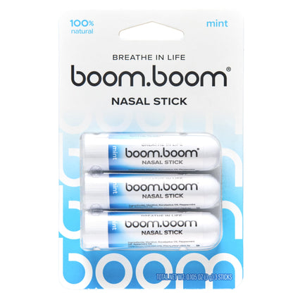 BoomBoom Nasal Stick | Vapor Flow Technology | Cool Refreshing Sensation | Natural Mood Boost | Simple Ingredients | Essential Oils + Menthol Inhaler (Mint, Wintermint, Tropical, Lavender) Nirvana Guru