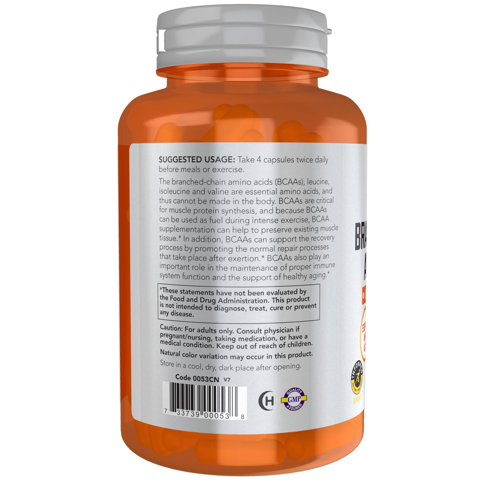 NOW Foods Sports Nutrition, Branched Chain Amino Acids, With Leucine, Isoleucine and Valine, 240 Veg Capsules Nirvana Guru