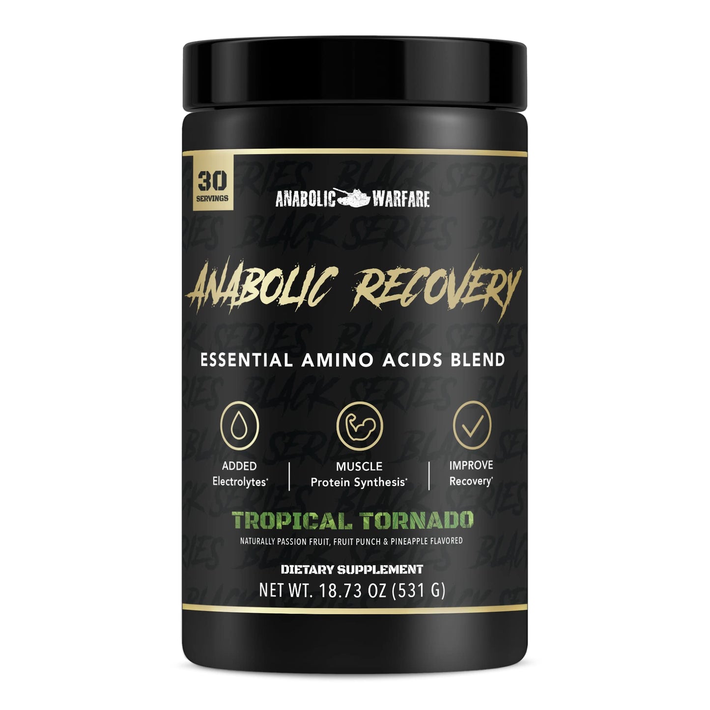 Anabolic Warfare Anabolic Recovery Essential Amino Acid Blend - Post-Workout Recovery & Premium Hydration to Build Muscle (Tropical Tornado, 30 Servings) Nirvana Guru