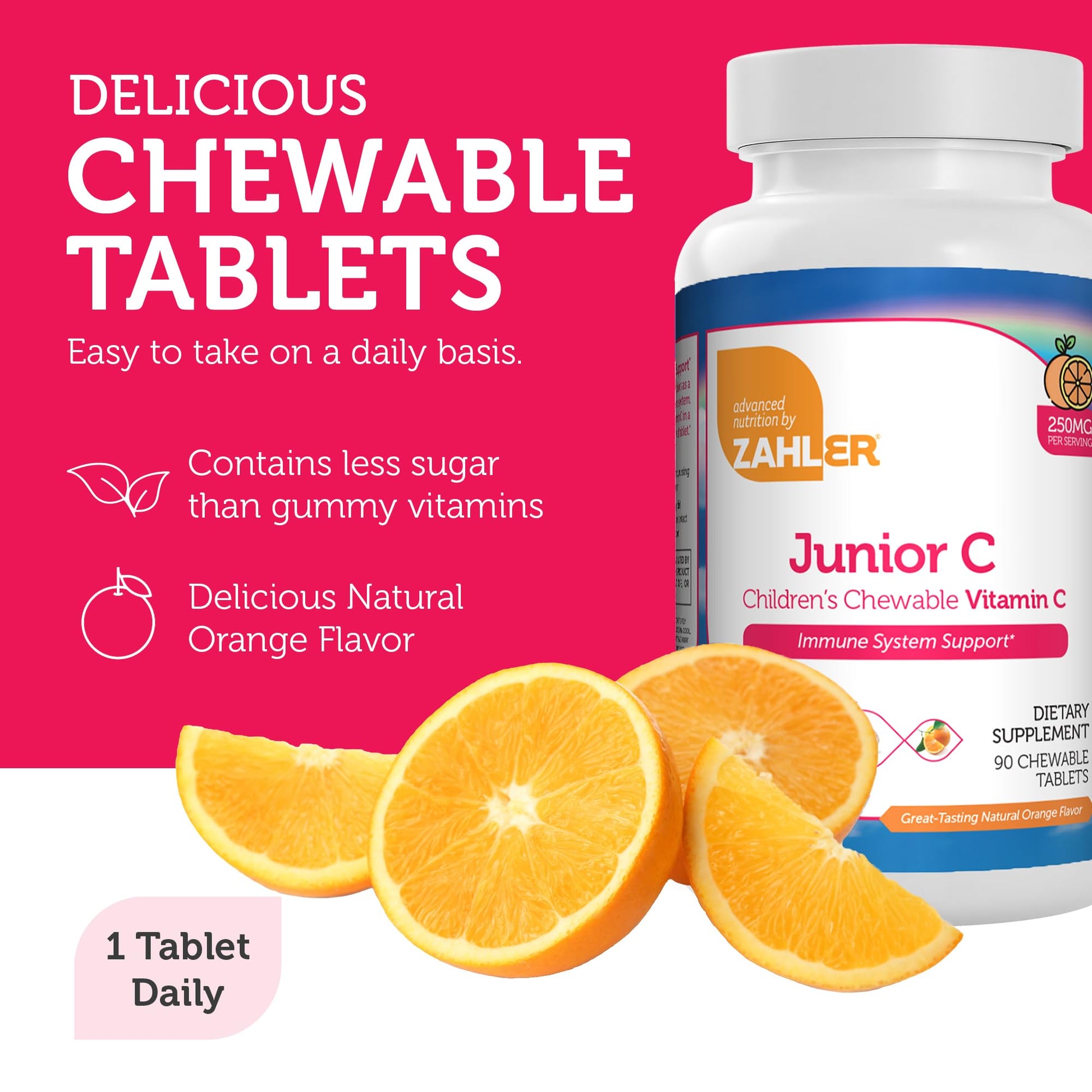 Zahler Junior C Advanced Chewable Vitamin C for Kids - Immune Support Kids Vitamins in Delicious Orange Flavor - Kosher Kids Vitamin C for Immunity - Vitamin C Chewable Antioxidant - (180 Count) - Nirvana Guru