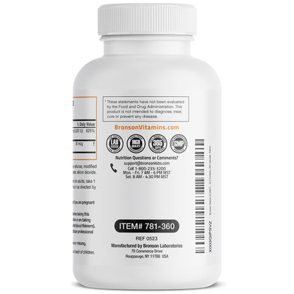 Bronson Vitamin K2 (MK7) with D3 Supplement Non-GMO Formula 5000 IU Vitamin D3 & 90 mcg K2 MK-7 Easy to Swallow D & K Complex, 120 Capsules
