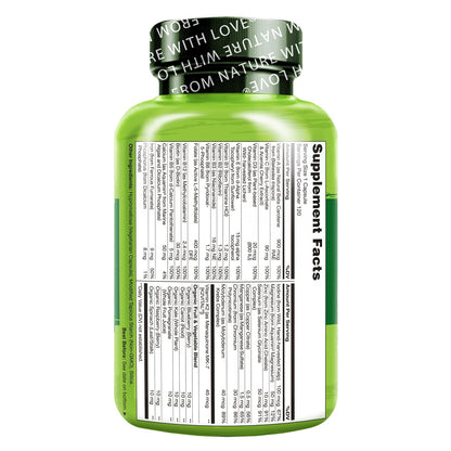 NATURELO One Daily Multivitamin for Women - Energy Support - Whole Food Supplement to Nourish Hair, Skin, Nails - Non-GMO - No Soy - Gluten Free - 120 Capsules - 4 Month Supply - Nirvana Guru